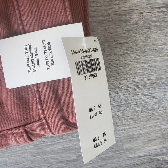 NWT | Abercrombie & Fitch |  Ultra High Rise Super Skinny Ankle Jeans Terracota - Picture 8 of 10